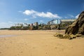 Tenby, Wales, UK. Landscape by the ocean on a sunny July day. Horizontal image for printing on canvas.