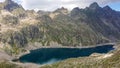 Tende - Panoramic view of glacier lake Lac du Basto in the Mercantour National Park in the Valley of Wonders Royalty Free Stock Photo