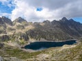 Tende - Panoramic view of glacier lake Lac du Basto in the Mercantour National Park in the Valley of Wonders Royalty Free Stock Photo