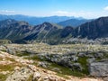 Tende - Panoramic view Valley of Marble (VallÅ½e des merveilles) in the Mercantour National Park near Tende Royalty Free Stock Photo