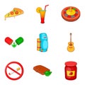 Tendencies icons set, cartoon style Royalty Free Stock Photo