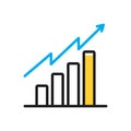 Mix icon for Tendency, analytics and barchart Royalty Free Stock Photo