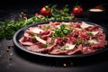 Tender Beef carpaccio. Generate Ai