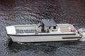 Tender boat of the Eclipse Mega Yacht at anchor in Bergen owned by Russian businessman and Owner of Chelsea F.C Roman Abramovich