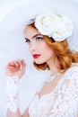 Tender bride in white