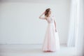 Tender bride in a white room before the wedding Royalty Free Stock Photo