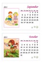 Tender calendar 2011 - September and October Royalty Free Stock Photo