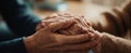 The tender connection of hands sharing warmth and support in a caring moment AI generated image Royalty Free Stock Photo
