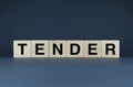 Tender. Cubes form the word Tender Royalty Free Stock Photo