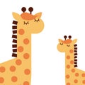Tender cute giraffe card icon