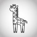 Tender cute giraffe card icon