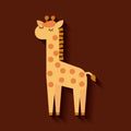 Tender cute giraffe card icon