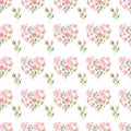 Tender delicate cute elegant lovely floral colorful spring summer red and pink roses with green leaves pattern like a heart waterc Royalty Free Stock Photo