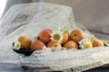 Tender fresh apricots on a black dish Royalty Free Stock Photo