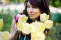 Tender girl in the garden