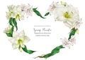 Tender heart shape wreath with white flowers