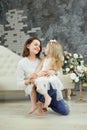 Tender  hug mother and daughter Royalty Free Stock Photo