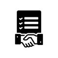 Black solid icon for Tender, proposal and agreement