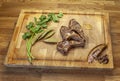 Lamb meet chops on the cutting board