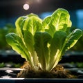 Tender lettuce leaves sprouting in a controlled environment Royalty Free Stock Photo