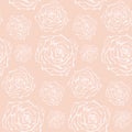 Tender lovely pattern with white outline roses