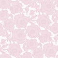 Tender luxury peony flowers seamless pattern