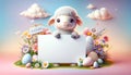 Tender Moments: Easter Lamb with Heartwarming Eyes Mockup