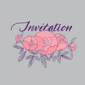 Tender pink peony flower bouquet on gray background Royalty Free Stock Photo