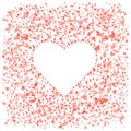 Red hearts background with white heart in center Royalty Free Stock Photo