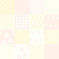 Tender seamless patchwork pattern from square patches in soft colors. Quilt background. Royalty Free Stock Photo
