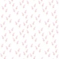 Tender seamless pattern with pink bell flowers on white background. Floral print for fabric, textile, wrapping paper. Vector