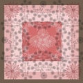 Tender. Silk neck scarf with beautiful flowers on background in pink tones. Royalty Free Stock Photo