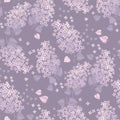 Tender spring lilac blossom twigs seamless pattern