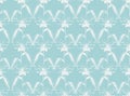 Tender teal pattern with white sketchy flowers