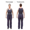 Tenderpoints fibromyalgie body woman german Royalty Free Stock Photo