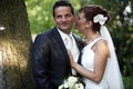 Tender wedding kiss Royalty Free Stock Photo