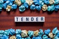 Tender word concept on cubes Royalty Free Stock Photo