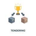 Tendering flat icon. Simple sign from procurement process collection. Creative Tendering icon illustration for web