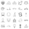 Tenderling icons set, outline style Royalty Free Stock Photo