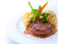 Tenderloin Steak on White Plate Royalty Free Stock Photo