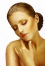 Tenderness. Dreamy Sophisticated Woman with Closed Eyes in Reverie