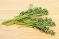 Tenderstem broccoli on a board Royalty Free Stock Photo