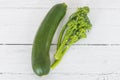 Tenderstem Broccoli and a Single Courgette Royalty Free Stock Photo