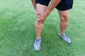 Tendon knee joint problems on Man leg