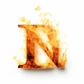 Tenebrism Mastery: The Letter N Fire - Lensbaby Effect And Innovative Page Design Royalty Free Stock Photo