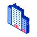 Tenement House Skyscraper isometric icon vector illustration