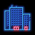 Tenement House Skyscraper neon glow icon illustration