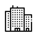 Tenement House Skyscraper Vector Thin Line Icon