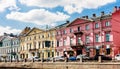 Tenement houses on the Fontanka river embankment. Former houses of Poltoratskaya-Oleninykh. Saint-Petersburg. Russia