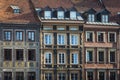 Tenements facades on Old Town Square historic district, Warsaw Royalty Free Stock Photo